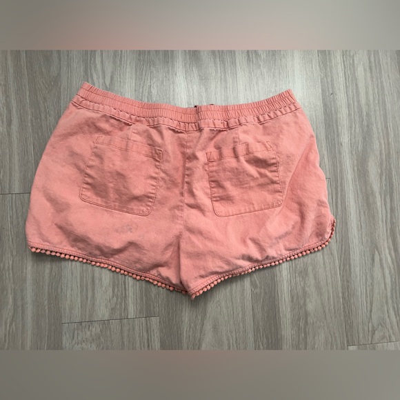 LOFT High Waist Pink Shorts with Pom-Pom Detail - Picture 3 of 6